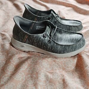 Skechers Women's Gray Slip-ins Walking Shoes